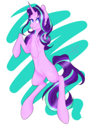 Size: 1200x1600 | Tagged: safe, artist:zima, starlight glimmer, pony, unicorn, g4, female, floating, looking at you, paint tool sai, simple background, smiling, solo, wallpaper