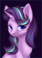 Size: 1453x2000 | Tagged: safe, artist:avrameow, starlight glimmer, pony, unicorn, g4, chest fluff, cute, female, glimmerbetes, heart, heart eyes, looking at you, mare, solo, wingding eyes