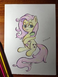 Size: 4032x3024 | Tagged: safe, artist:stink111, fluttershy, pony, g4, comb, female, solo, traditional art