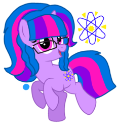 Size: 1008x1080 | Tagged: safe, artist:徐詩珮, oc, oc:photon sparkle, pony, unicorn, base used, equestria girls ponified, female, glasses, magical lesbian spawn, mare, next generation, offspring, parent:sci-twi, parent:spring rain, parent:twilight sparkle, parents:sci-springlight, parents:springlight, ponified, simple background, transparent background
