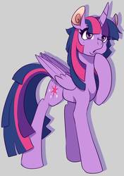 Size: 749x1066 | Tagged: safe, artist:cckittycreative, twilight sparkle, alicorn, pony, cute, female, gray background, mare, open mouth, simple background, solo, twiabetes, twilight sparkle (alicorn)