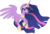 Size: 9551x6541 | Tagged: safe, artist:decprincess, twilight sparkle, alicorn, pony, g4, my little pony: friendship is magic, the last problem, absurd resolution, ethereal mane, female, flying, mare, older, older twilight, older twilight sparkle (alicorn), princess twilight 2.0, simple background, slender, solo, thin, transparent background, twilight sparkle (alicorn), vector