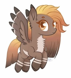 Size: 585x643 | Tagged: artist needed, safe, oc, oc only, pegasus, pony, chest fluff, colored hooves, eye clipping through hair, flying, gradient mane, looking at you, simple background, smiling, solo, spread wings, white background, wings