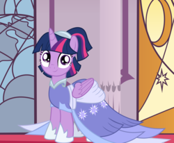Size: 1700x1400 | Tagged: safe, artist:shootingstarsentry, edit, twilight sparkle, alicorn, pony, g4, the last problem, clothes, coronation dress, dress, female, gown, happy, mare, second coronation dress, smiling, solo, twilight sparkle (alicorn), vector