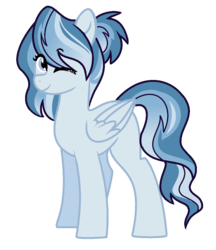 Size: 904x1044 | Tagged: safe, artist:rosebuddity, oc, oc only, oc:gentle wind, pegasus, pony, female, magical lesbian spawn, mare, offspring, one eye closed, parent:rainbow dash, parent:trixie, parents:trixdash, simple background, solo, transparent background, wink
