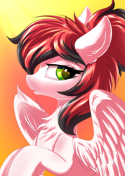 Size: 1997x2802 | Tagged: safe, artist:ask-colorsound, oc, oc only, oc:siren, pegasus, pony, bust, female, mare, solo, wings