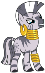 Size: 2075x3375 | Tagged: safe, artist:sketchmcreations, zecora, pony, zebra, g4, she talks to angel, bracelet, cute, ear piercing, earring, female, high res, jewelry, leg rings, mare, neck rings, piercing, simple background, smiling, solo, transparent background, vector, zecorable