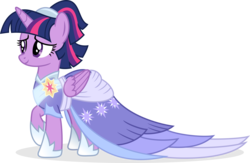 Size: 7819x5110 | Tagged: safe, artist:suramii, twilight sparkle, alicorn, pony, g4, the last problem, absurd resolution, alternate hairstyle, clothes, coronation dress, dress, female, mare, simple background, smiling, solo, transparent background, twilight sparkle (alicorn), vector