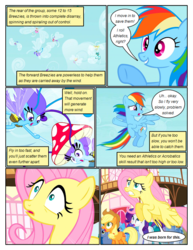 Size: 612x792 | Tagged: safe, artist:newbiespud, edit, edited screencap, screencap, applejack, breezette, cotton (g4), fluttershy, linky, rainbow dash, royal riff, shoeshine, twinkle (g4), breezie, earth pony, pegasus, pony, comic:friendship is dragons, g4, it ain't easy being breezies, background pony, background pony audience, comic, dialogue, female, flying, freckles, hat, holding hooves, looking up, mare, mushroom hat, saddle bag, screencap comic, smiling, unnamed breezie, unnamed character, wide eyes, worried