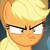 Size: 1078x1078 | Tagged: safe, screencap, applejack, earth pony, pony, dragon dropped, g4, my little pony: friendship is magic, angry, applejack is best facemaker, cropped, female, frown, furrowed brow, mare, narrowed eyes, reaction image, shrunken pupils, solo