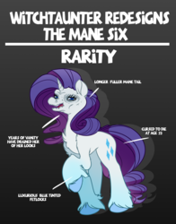 Size: 4000x5100 | Tagged: safe, artist:witchtaunter, part of a set, rarity, pony, unicorn, g4, absurd resolution, female, joke, leg fluff, looking at you, mare, open mouth, redesign, smiling, solo, unshorn fetlocks, wrinkles