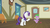 Size: 1600x900 | Tagged: safe, screencap, rarity, spike, dragon, dragon dropped, g4, my little pony: friendship is magic, bell, chair, clock, door, gem, picture frame, winged spike, wings