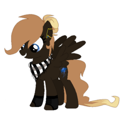 Size: 500x500 | Tagged: safe, artist:bada-adopts, oc, oc only, oc:thunder rhymes, pegasus, pony, bandana, clothes, ear piercing, earring, female, fingerless gloves, gloves, jewelry, mare, piercing, simple background, solo, transparent background