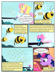 Size: 612x792 | Tagged: safe, artist:newbiespud, edit, edited screencap, screencap, fluttershy, seabreeze, twilight sparkle, bee, breezie, insect, pegasus, pony, unicorn, comic:friendship is dragons, g4, angry, book, clothes, comic, dialogue, female, flying, frown, glowing horn, horn, looking down, looking up, magic, male, mare, messy mane, screencap comic, shrug, speech bubble, telekinesis, unicorn twilight
