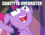 Size: 764x592 | Tagged: safe, edit, edited screencap, screencap, twilight sparkle, alicorn, pony, a trivial pursuit, g4, my little pony: friendship is magic, caption, cropped, floppy ears, image macro, insanity, messy mane, offscreen character, solo focus, text, twilight snapple, twilight sparkle (alicorn), twilynanas