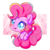 Size: 512x512 | Tagged: safe, artist:tamabel, pinkie pie, earth pony, pony, g4, abstract background, blushing, chibi, colored pupils, cute, diapinkes, female, heart eyes, open mouth, solo, weapons-grade cute, wingding eyes