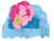 Size: 1677x1273 | Tagged: safe, artist:pinkamenaspy, pinkie pie, earth pony, pony, g4, bed, cute, diapinkes, eyes closed, female, pillow, plushie, prone, simple background, sleeping, solo, teddy bear, transparent background