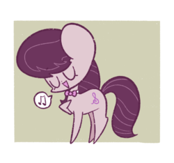 Size: 1006x940 | Tagged: safe, artist:typhwosion, octavia melody, earth pony, pony, g4, backwards cutie mark, cute, eyes closed, female, mare, music notes, open mouth, pictogram, solo, speech bubble, tavibetes