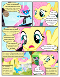 Size: 612x792 | Tagged: safe, artist:newbiespud, edit, edited screencap, screencap, cotton (g4), fluttershy, seabreeze, twinkle (g4), twirly, bee, breezie, pegasus, pony, comic:friendship is dragons, g4, clothes, comic, d:, dialogue, female, flying, frown, looking down, looking up, male, mare, open mouth, pointing, sad, screencap comic, sigh, speech bubble, unnamed breezie, unnamed character