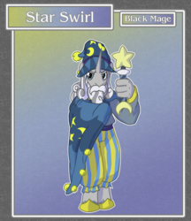 Size: 1688x1950 | Tagged: safe, artist:brownie-bytes, star swirl the bearded, anthro, unguligrade anthro, g4, black mage, clothes, crossover, fantasy class, final fantasy, male, solo, wand