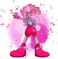Size: 1024x1045 | Tagged: safe, artist:doraeartdreams-aspy, pinkie pie, oc, oc only, gem (race), human, hybrid, equestria girls, g4, spoiler:steven universe, spoiler:steven universe: the movie, crossover, crossover fusion, default spinel, female, fusion, fusion:pinkie pie, fusion:spinel, gem, gem fusion, hybrid fusion, pinel, pink, solo, spinel, spinel (steven universe), spoilers for another series, steven universe, steven universe: the movie