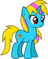 Size: 795x981 | Tagged: safe, artist:lightningbolt, derpibooru exclusive, oc, oc only, oc:jirehlov solace, pony, unicorn, g4, .svg available, commission, female, horn, mare, show accurate, simple background, smiling, solo, standing, svg, transparent background, vector