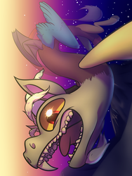Size: 2700x3600 | Tagged: safe, artist:greenpidge, discord, draconequus, g4, high res, male, open mouth, sharp teeth, solo, teeth