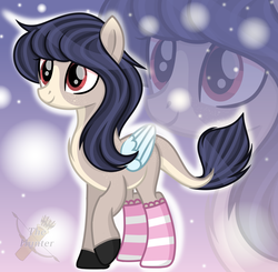 Size: 2160x2120 | Tagged: safe, artist:domina-venatricis, oc, oc only, pegasus, pony, clothes, colored wings, female, high res, mare, socks, solo, striped socks, wings, zoom layer