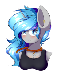 Size: 1800x2160 | Tagged: safe, artist:prism(not colourful), oc, oc only, oc:moonbeam zodiac, snake, anthro, bust, clothes, no nose, portrait, shirt, simple background, solo, transparent background