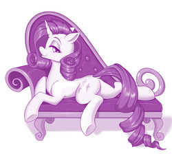 Size: 1280x1148 | Tagged: safe, artist:dstears, rarity, pony, unicorn, g4, couch, cute, dock, female, lidded eyes, lying down, mare, monochrome, profile, prone, raribetes, solo