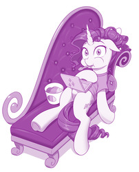 Size: 1035x1280 | Tagged: safe, artist:dstears, rarity, pony, unicorn, g4, clothes, comfort eating, computer, couch, cute, eating, female, floppy ears, food, ice cream, laptop computer, lying down, majestic as fuck, mare, monochrome, mouth hold, on back, raribetes, shirt, solo, t-shirt