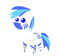 Size: 638x600 | Tagged: safe, artist:jklenke, oc, oc only, oc:fifty percent, hybrid, pony, zony, pointy ponies, solo