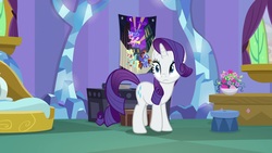 Size: 1920x1080 | Tagged: safe, screencap, rarity, pony, dragon dropped, g4, female, mare, solo, spike's room