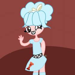 Size: 1000x1000 | Tagged: safe, artist:capercookie, cozy glow, human, g4, clothes, dress, female, humanized, pony coloring, solo