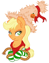 Size: 2489x3227 | Tagged: safe, artist:dfectivedvice, artist:glitchking123, applejack, earth pony, pony, g4, clothes, costume, female, halloween, halloween costume, high res, holiday, mare, rope, simple background, socks, solo, striped socks, transparent background, vector