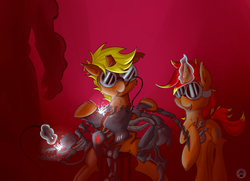 Size: 3500x2532 | Tagged: safe, artist:lycania29, oc, oc:freeze, pony, duo, high res