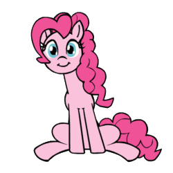 Size: 500x500 | Tagged: safe, artist:whateverbender, part of a set, pinkie pie, earth pony, pony, g4, animated, cute, diapinkes, female, gif, mare, metronome, simple background, sitting, smiling, solo, transparent background