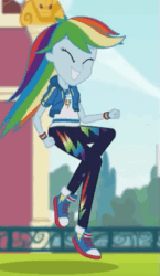 Size: 297x511 | Tagged: safe, screencap, rainbow dash, equestria girls, equestria girls series, g4, stressed in show, stressed in show: rainbow dash, animated, choose rainbow dash, choose your own ending (season 1), converse, cropped, cute, dashabetes, female, geode of super speed, gif, happy, magical geodes, majestic as fuck, shoes, smiling, sneakers, solo