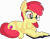 Size: 6836x5339 | Tagged: safe, artist:cyanlightning, edit, editor:slayerbvc, vector edit, apple bloom, earth pony, pony, g4, .svg available, absurd resolution, accessory-less edit, adorabloom, adorkable, book, chest fluff, cute, dork, ear fluff, female, filly, glasses, lying down, meganekko, missing accessory, nerd, prone, reading, simple background, smiling, solo, transparent background, vector