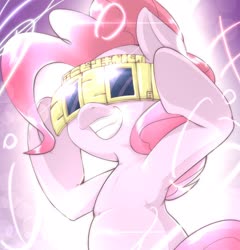 Size: 1970x2048 | Tagged: safe, artist:kurogewapony, pinkie pie, earth pony, pony, g4, 2020, cute, diapinkes, female, happy new year 2020, mare, new year, smiling, solo, sunglasses