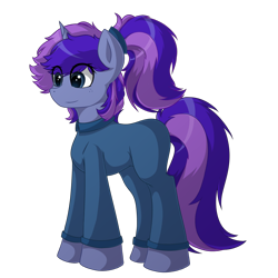 Size: 1200x1200 | Tagged: safe, artist:gleamyvision, oc, oc only, oc:violet swirl, pony, unicorn, 2020 community collab, derpibooru community collaboration, clothes, female, mare, simple background, solo, transparent background