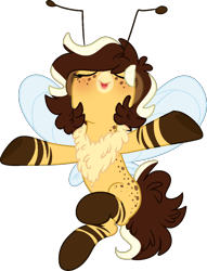 Size: 960x1256 | Tagged: safe, artist:maximumbark, oc, oc only, oc:bumble tumble, bee pony, original species, base used, female, simple background, solo, transparent background