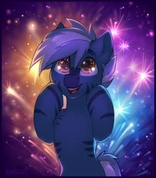 Size: 1802x2048 | Tagged: safe, artist:share dast, oc, oc only, pony, chest fluff, fireworks, solo