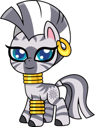 Size: 1119x1500 | Tagged: safe, artist:cloudy glow, zecora, pony, zebra, g4.5, my little pony: pony life, bracelet, cute, ear piercing, earring, female, jewelry, necklace, piercing, simple background, solo, transparent background, zecorable