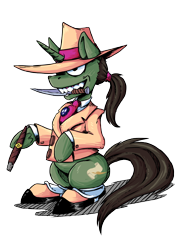 Size: 2480x3508 | Tagged: safe, artist:sonicpegasus, oc, oc only, oc:digter von marder, pony, unicorn, weasel, 2020 community collab, derpibooru community collaboration, badge, cigar, clothes, hat, high res, knife, mafia, male, simple background, solo, transparent background, tribrony, tuxedo, who framed roger rabbit