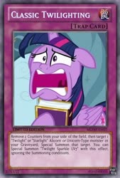 Size: 333x493 | Tagged: safe, artist:poppixierex, twilight sparkle, alicorn, pony, g4, the beginning of the end, book, female, solo, twilight sparkle (alicorn), twilighting, yu-gi-oh!
