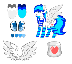 Size: 4500x4000 | Tagged: safe, artist:crazysketch101, oc, oc only, oc:lighty, pegasus, pony, clothes, commission, reference sheet, simple background, socks, solo, striped socks, transparent background