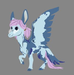 Size: 800x805 | Tagged: safe, artist:phobicalbino, oc, oc only, oc:clockwork, pegasus, pony, female, glasses, mare, piebald coat, ponytail, raised hoof, solo, spread wings, tail feathers, wings