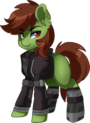 Size: 2264x3080 | Tagged: safe, artist:ciderpunk, derpibooru exclusive, edit, editor:ciaran, oc, oc only, oc:emerald spark, earth pony, pony, abstract background, ear fluff, high res, looking at you, male, simple background, solo, transparent background