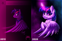 Size: 1600x1052 | Tagged: safe, artist:midnightsix3, twilight sparkle, alicorn, pony, g4, female, magic, redraw, solo, twilight sparkle (alicorn), wings